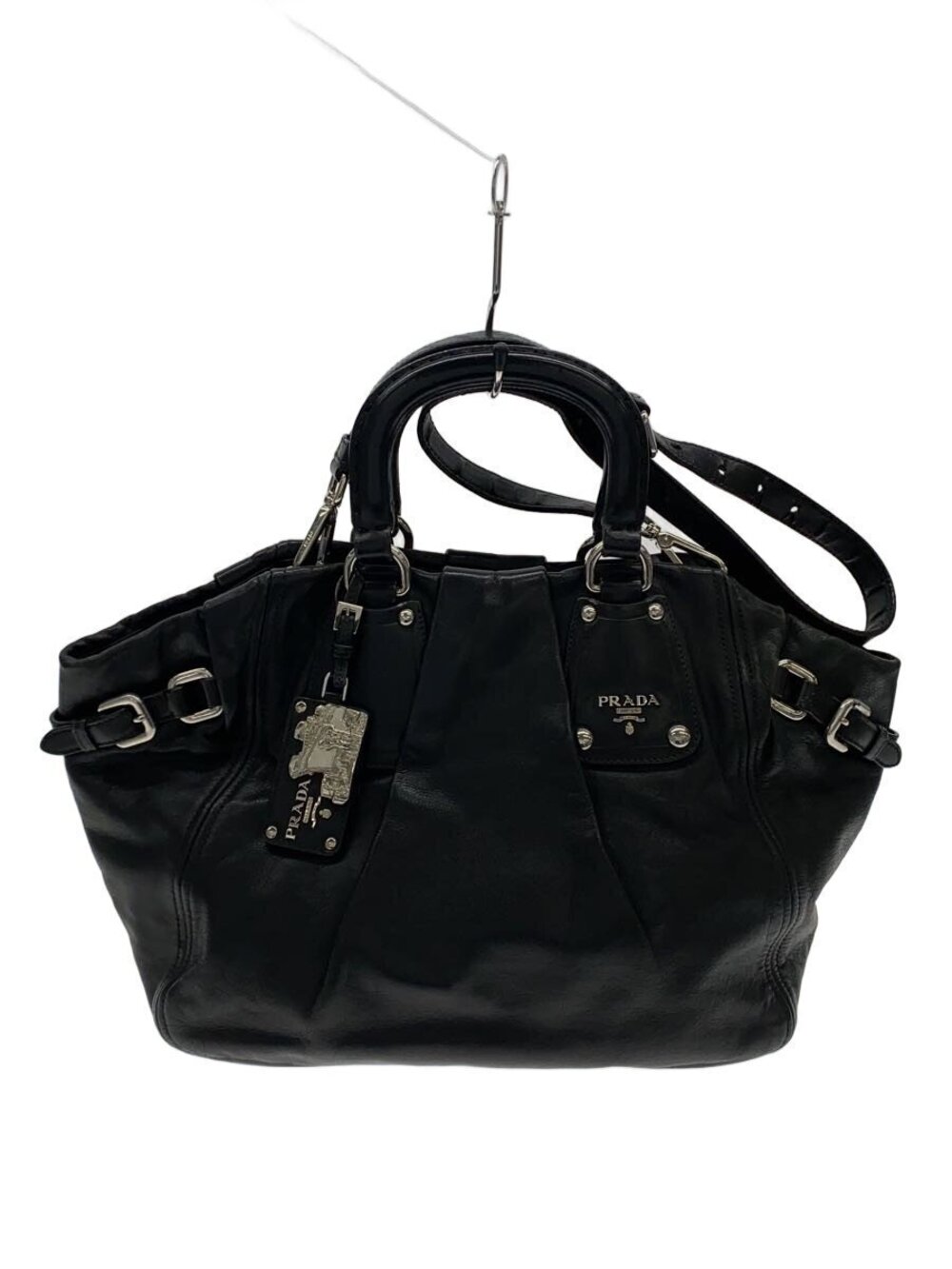 Prada 2way handbag Shoulder Bag black leather